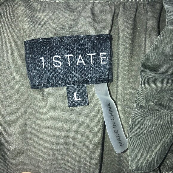 1. State Olive Green Silky Soft Bomber Jacket Size Large - Picture 8 of 15